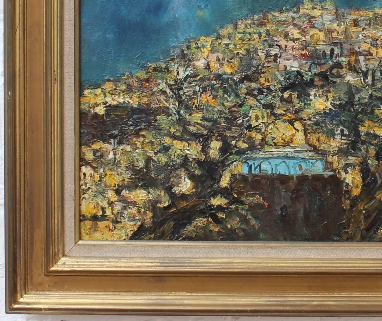 'Jerusalem' by Yitzhak Frenkel-Frenel, Landscape Oil Painting, Circa 1960s 7