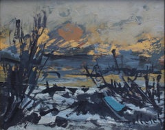 Coucher de soleil dans les zones humides de Provence