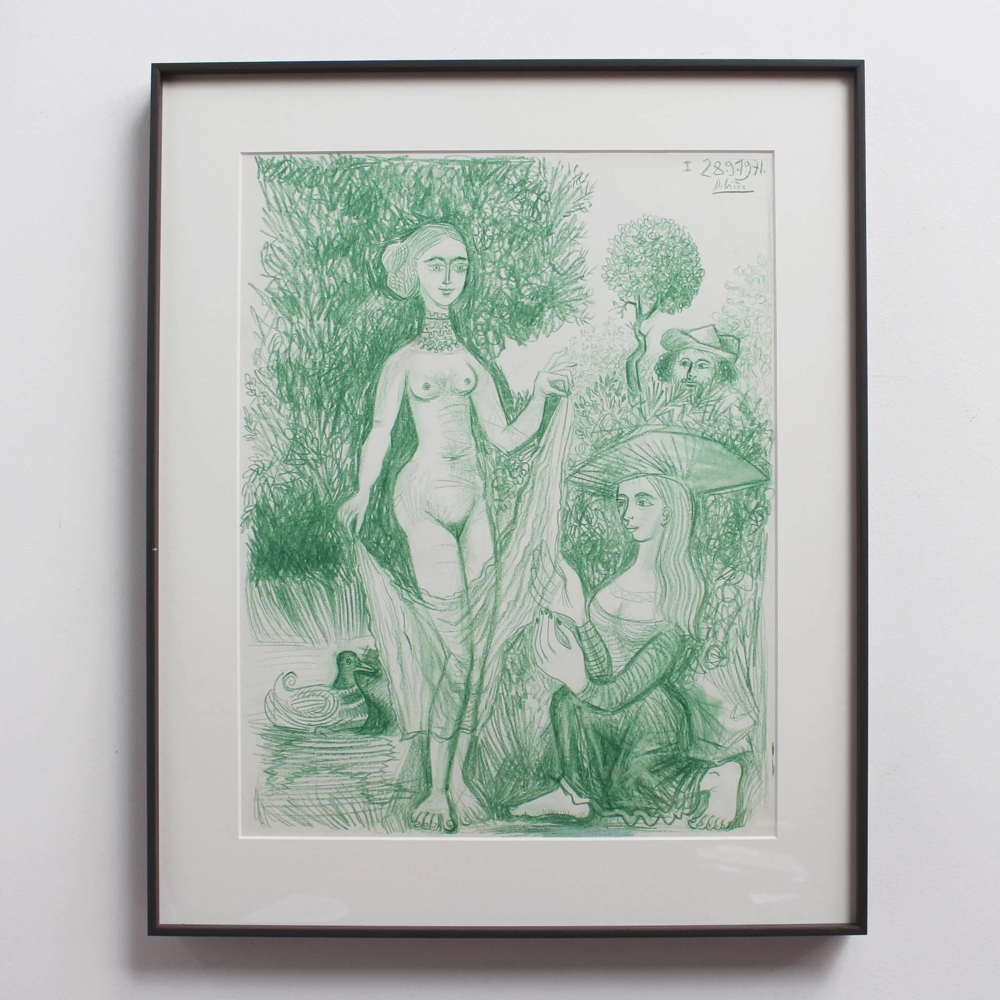 Nude Woman After Bath - Painting by Raymond Debieve