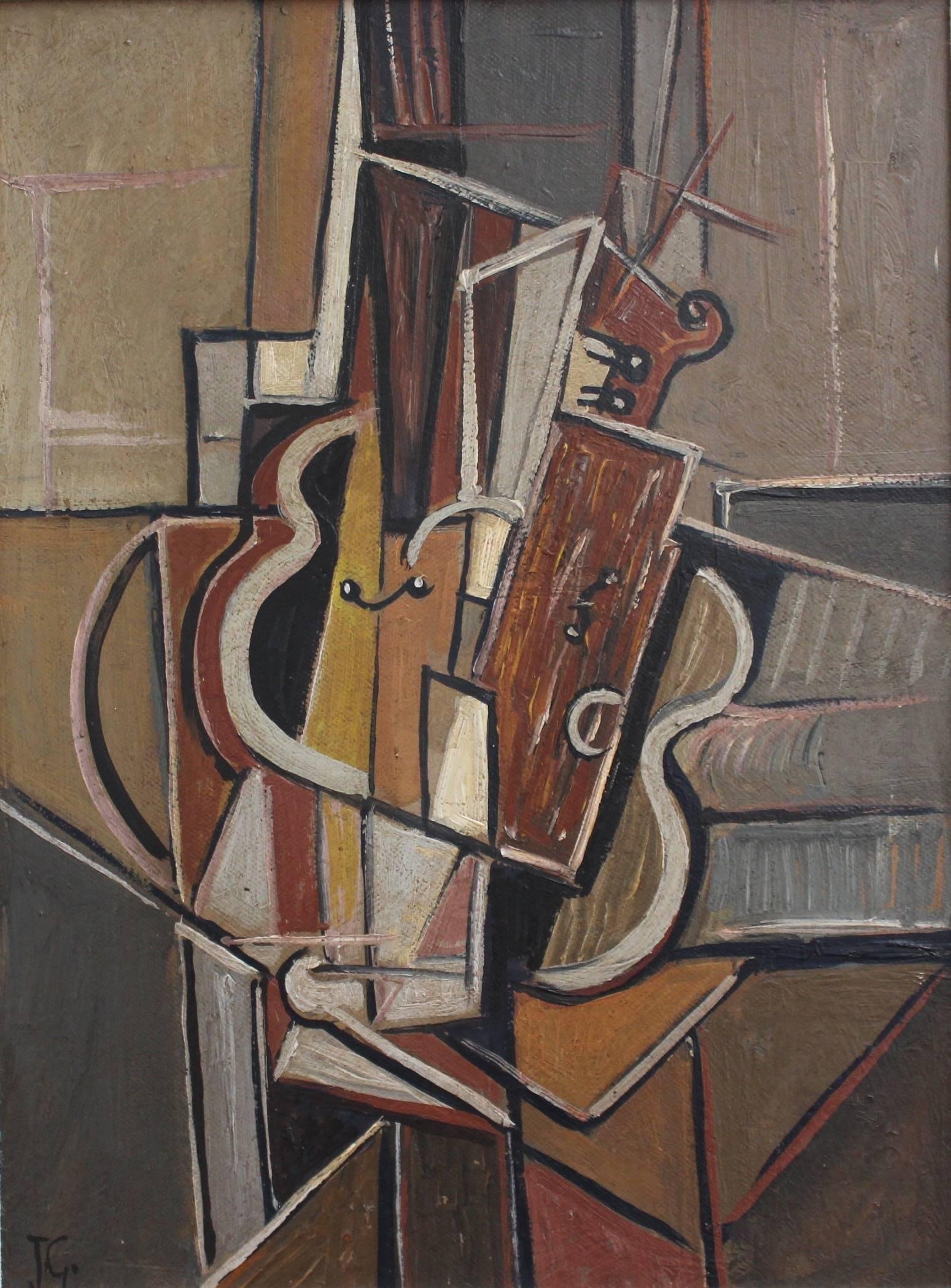 Unknown Abstract Painting - Musical Strings