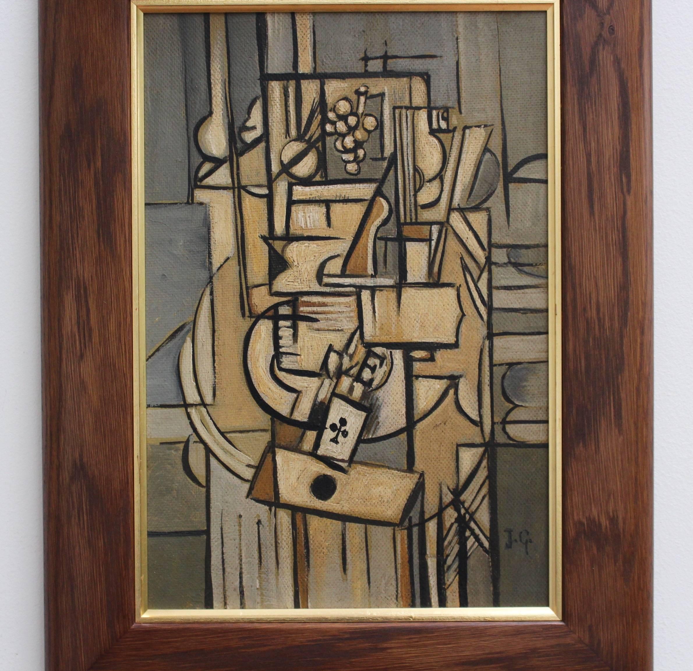 Interior Still Life - Cubist Painting by Unknown