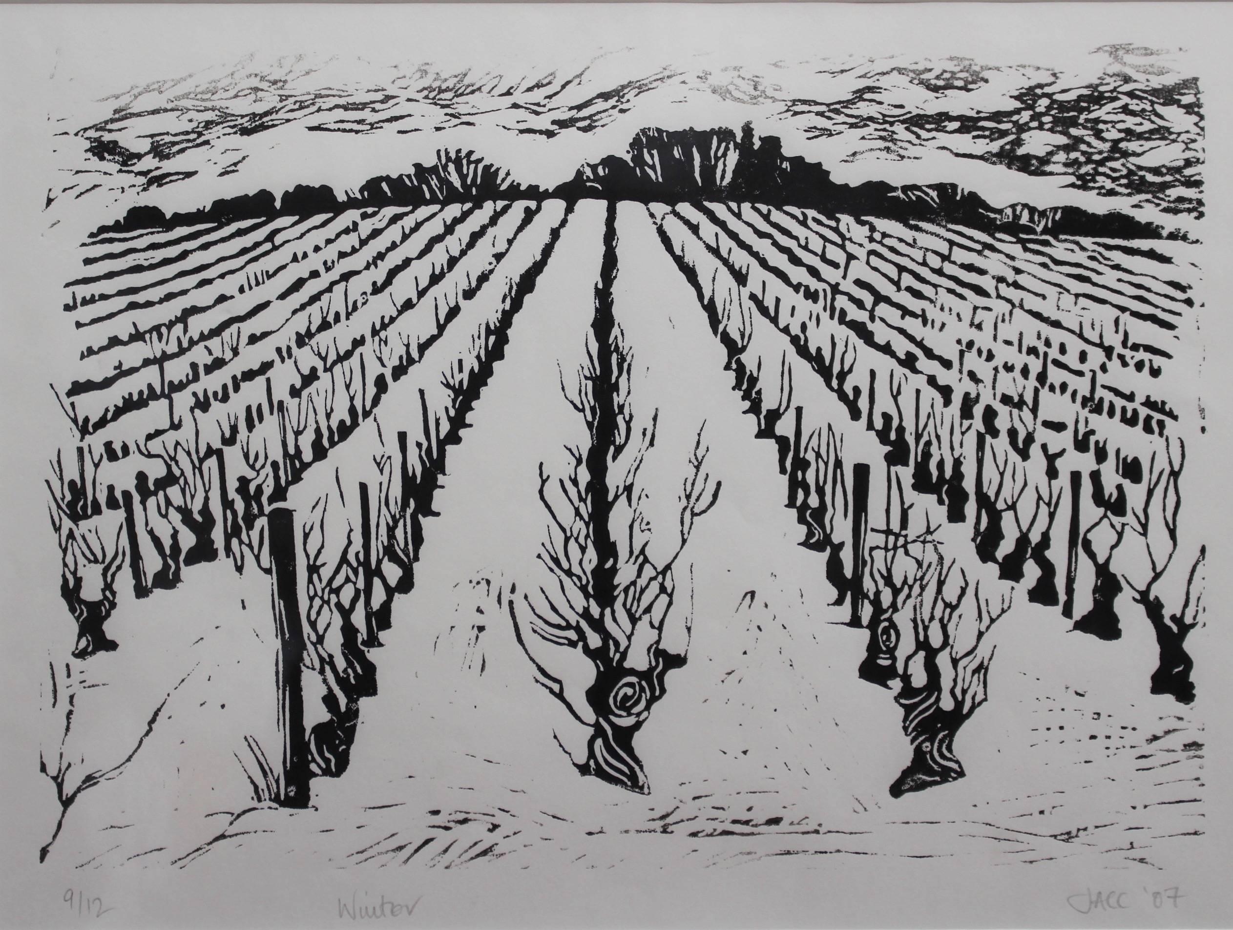 Set of Four Burgundy Vineyard Seasonal Views 2
