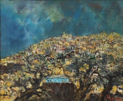 'Jerusalem' by Yitzhak Frenkel-Frenel, Landscape Oil Painting, Circa 1960s