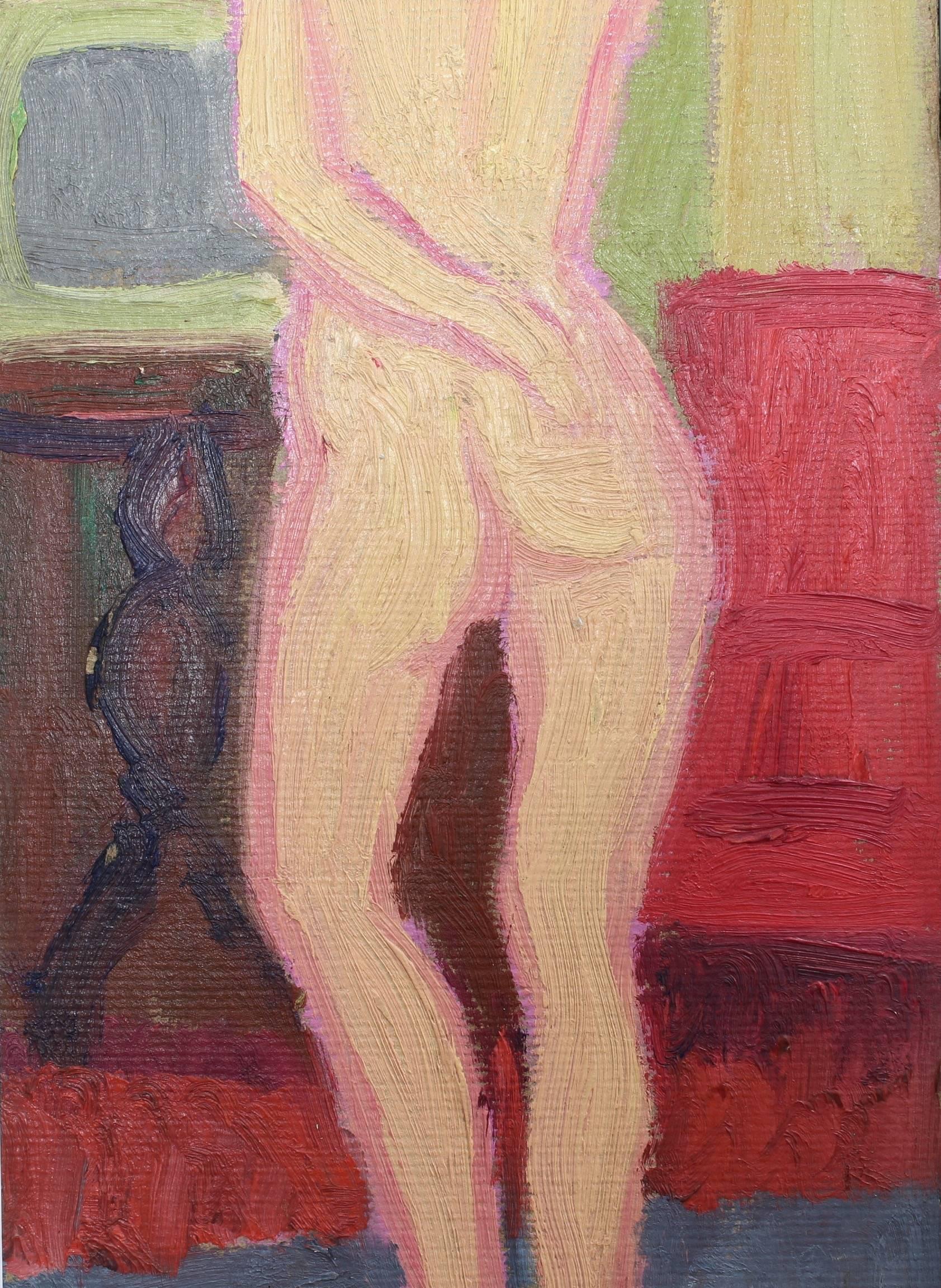'Standing Nude' by François Diana, Mid-Century Modern Nude Oil Painting, France 3
