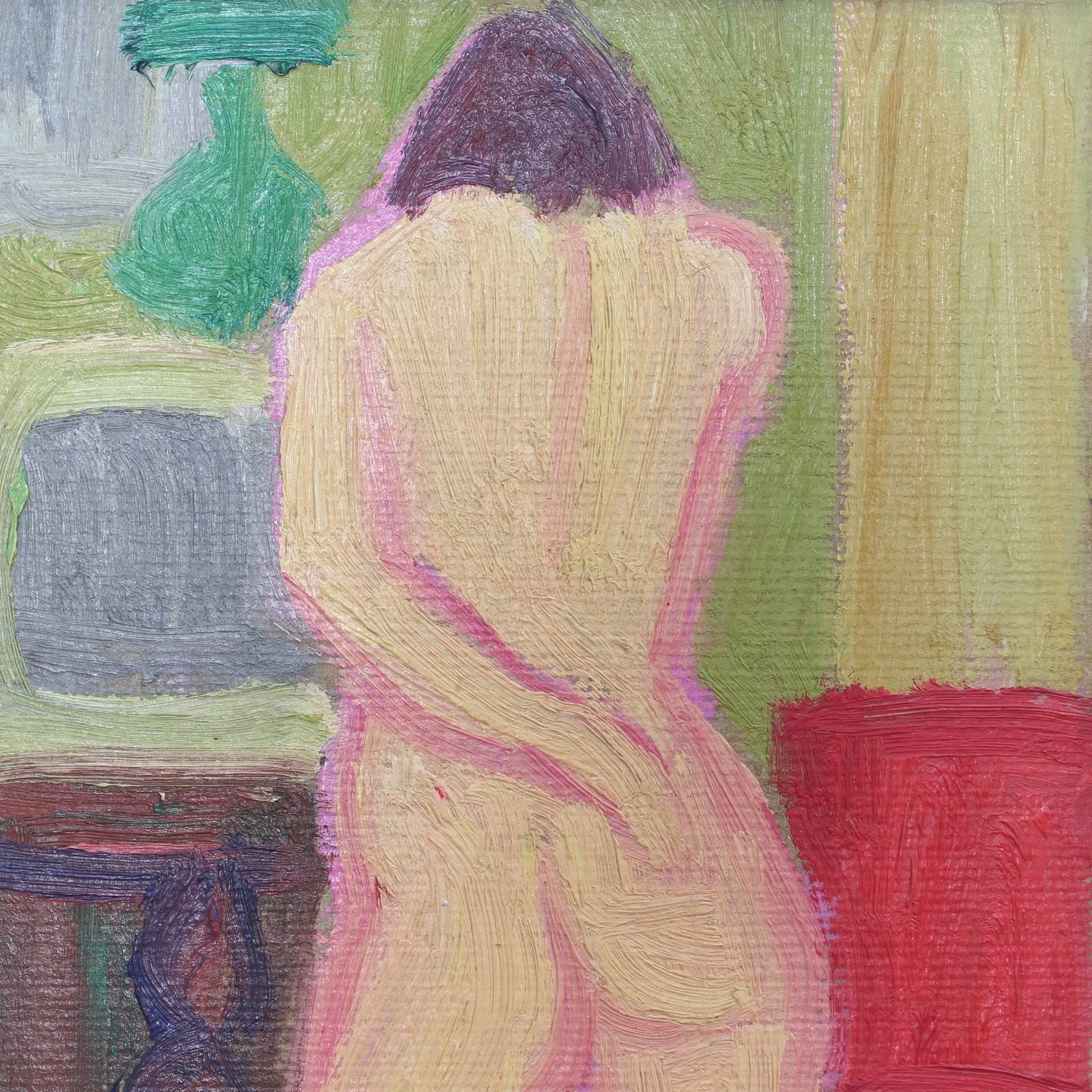 'Standing Nude' by François Diana, Mid-Century Modern Nude Oil Painting, France 5