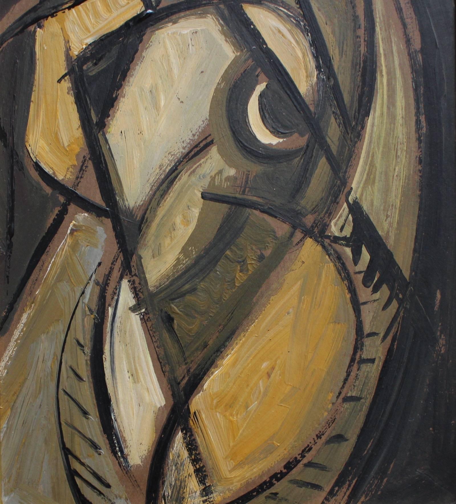 The Artist's Nude Model, Berlin School - Cubist Painting by Unknown