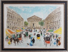 'Place de la Madeleine' par Urbain Huche:: Paris:: Lithographie en édition limitée:: 1983