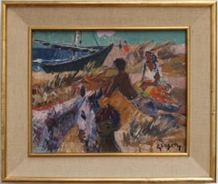 „Gitans sur la Plage (Gypsies on the Beach)“ von Gaston Lagorre:: 1958