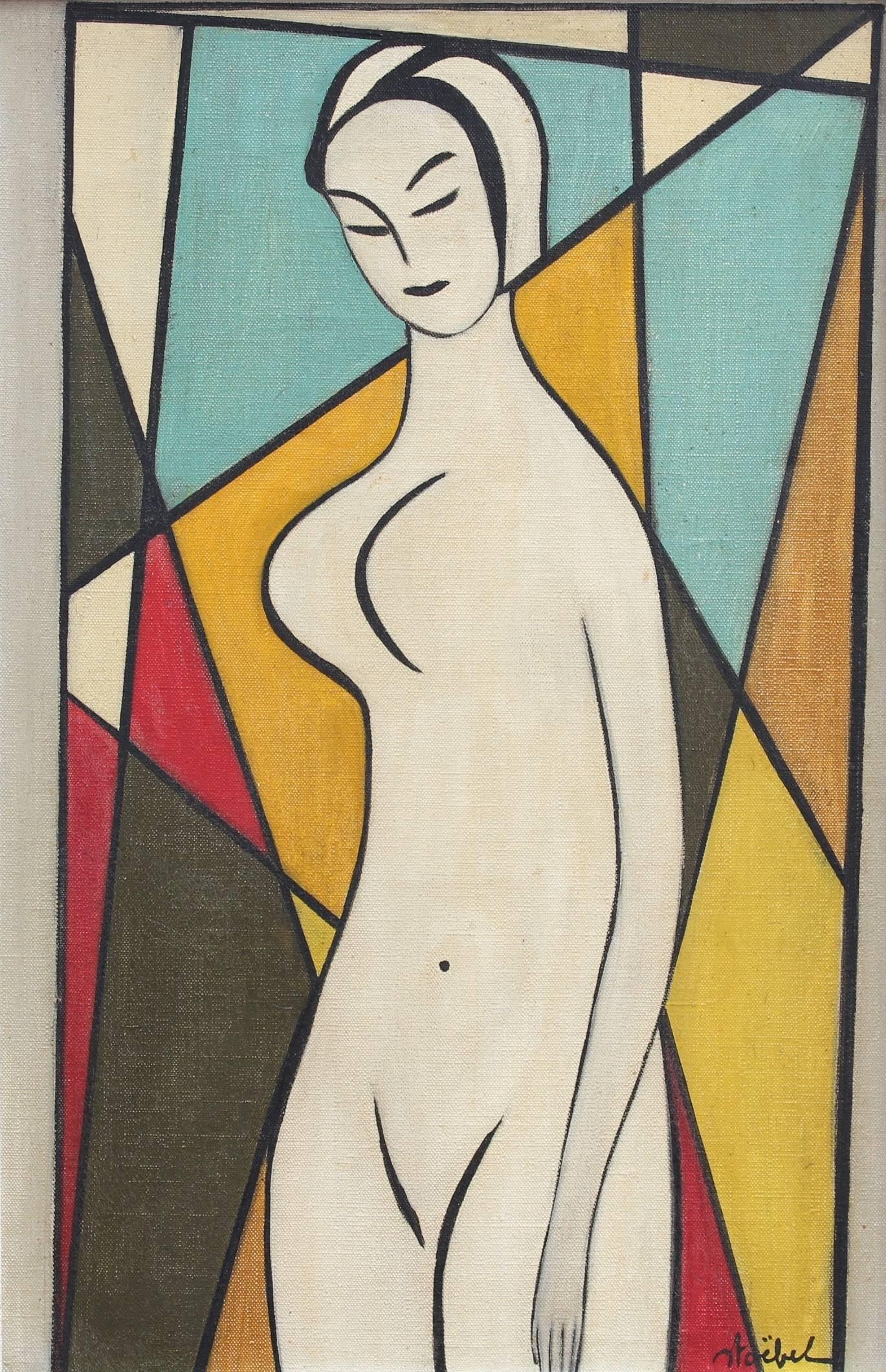 Edgar Stoëbel Abstract Painting - Standing Nude