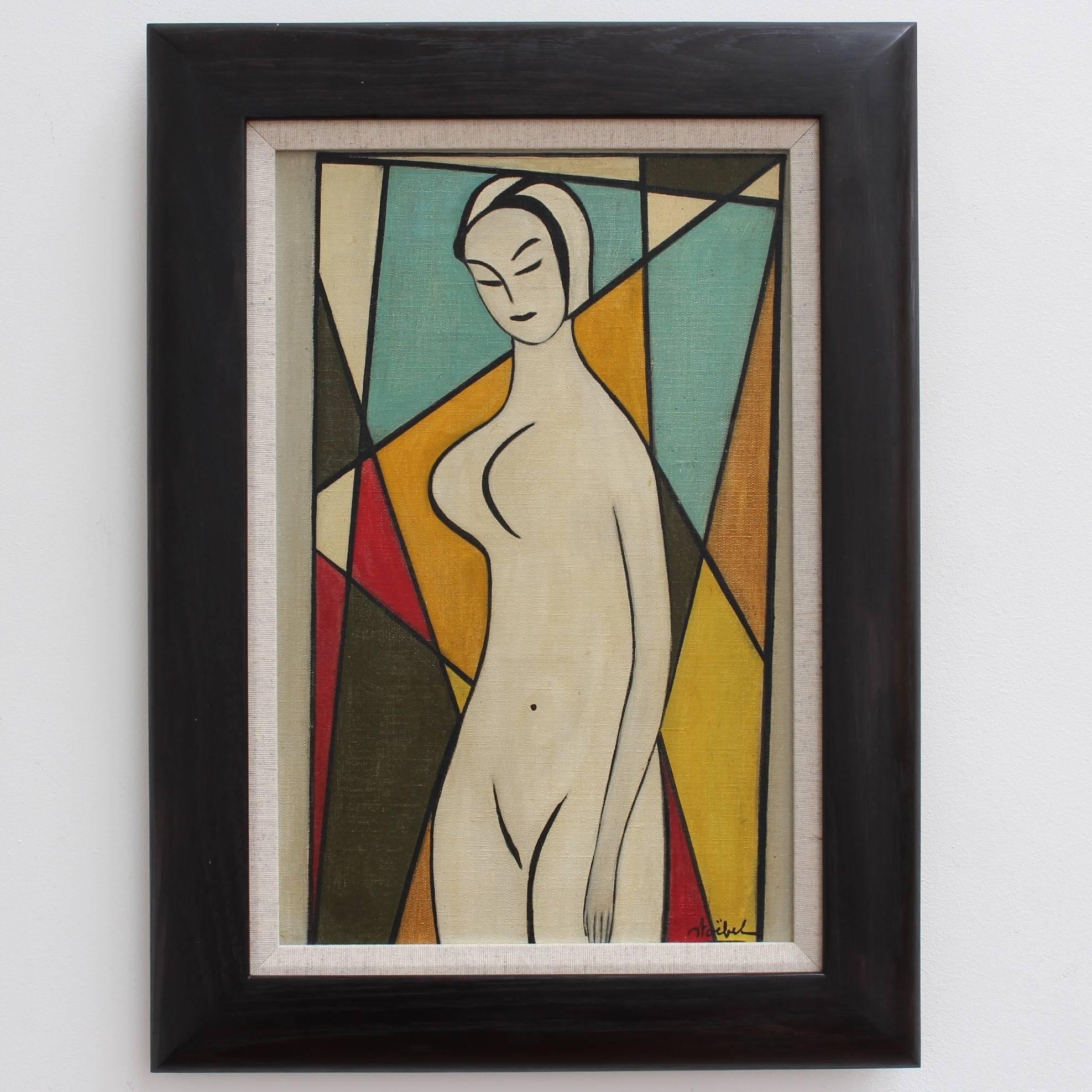 Standing Nude - Painting by Edgar Stoëbel