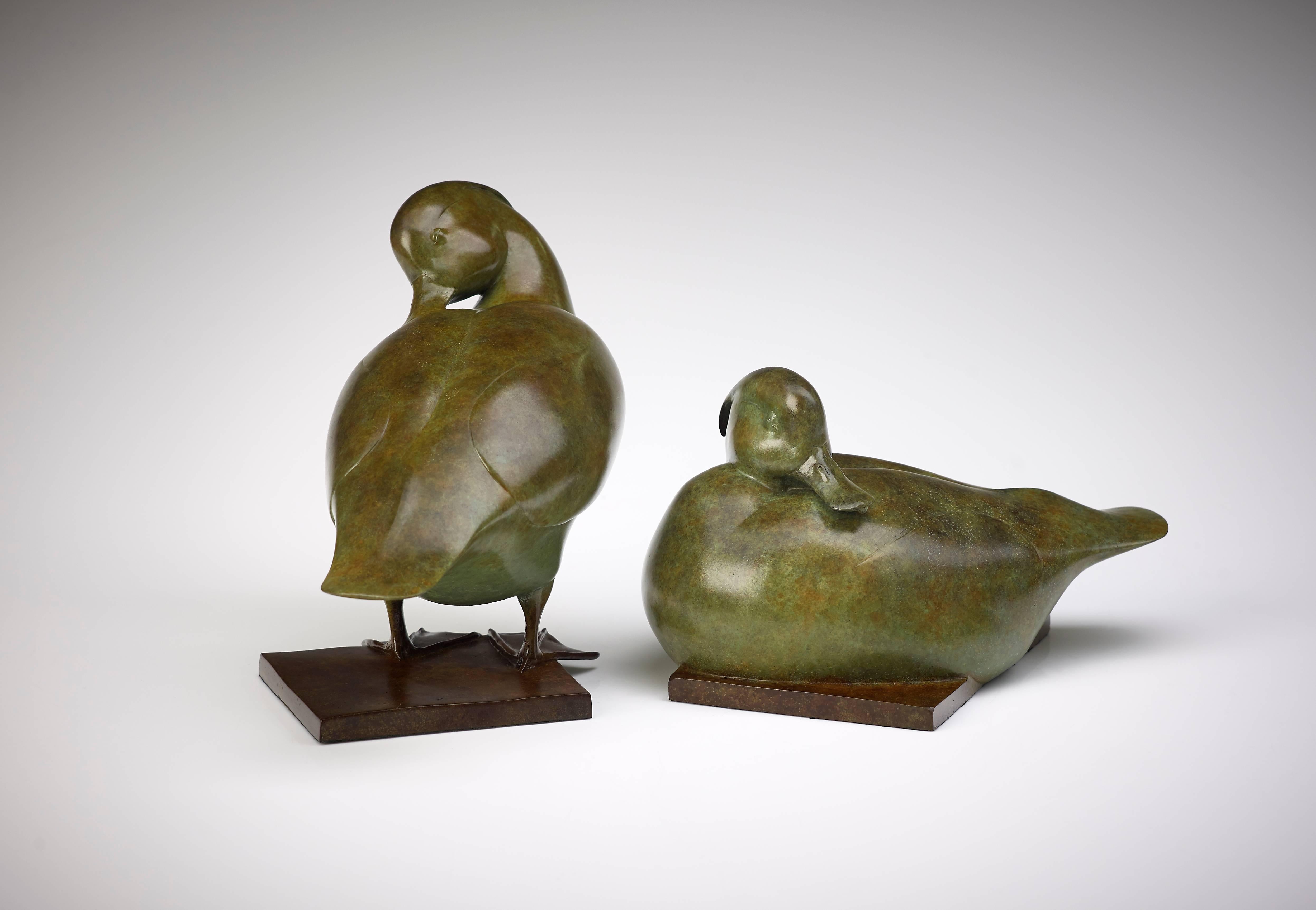 Tufted Ducks - Sculpture by Jonathan Knight