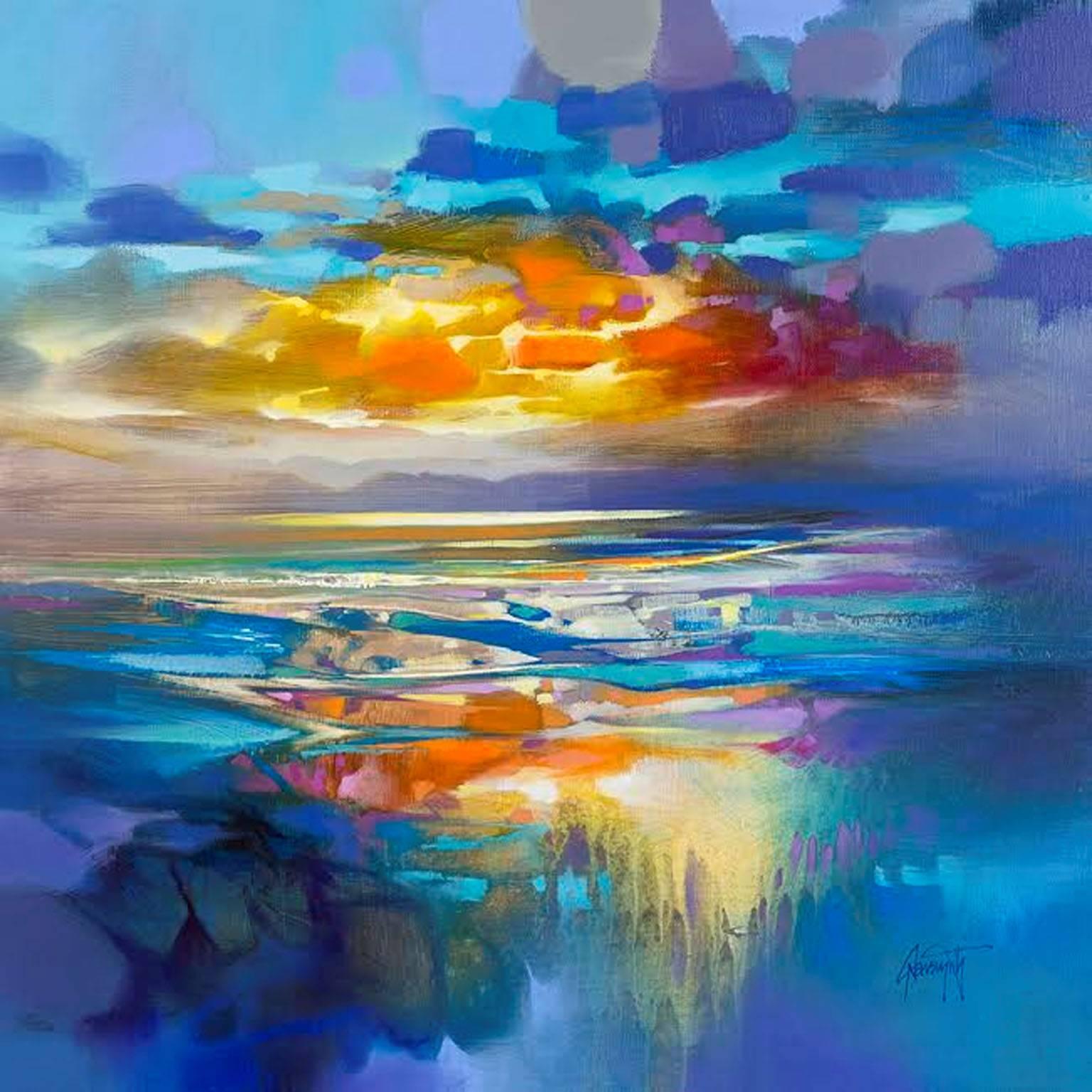 Scott Naismith Landscape Painting - Liquid Cyan