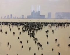 Battersea Power Station, oil painting, original art for sale