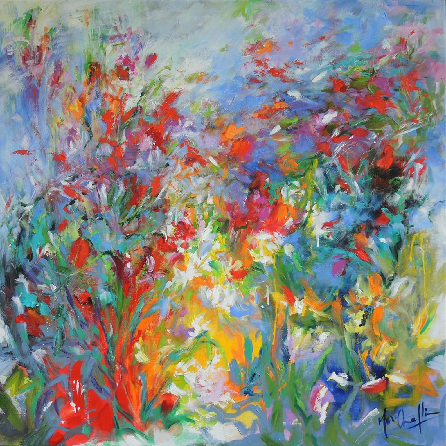 Mary Chaplin Abstract Painting - A Gust of Wind