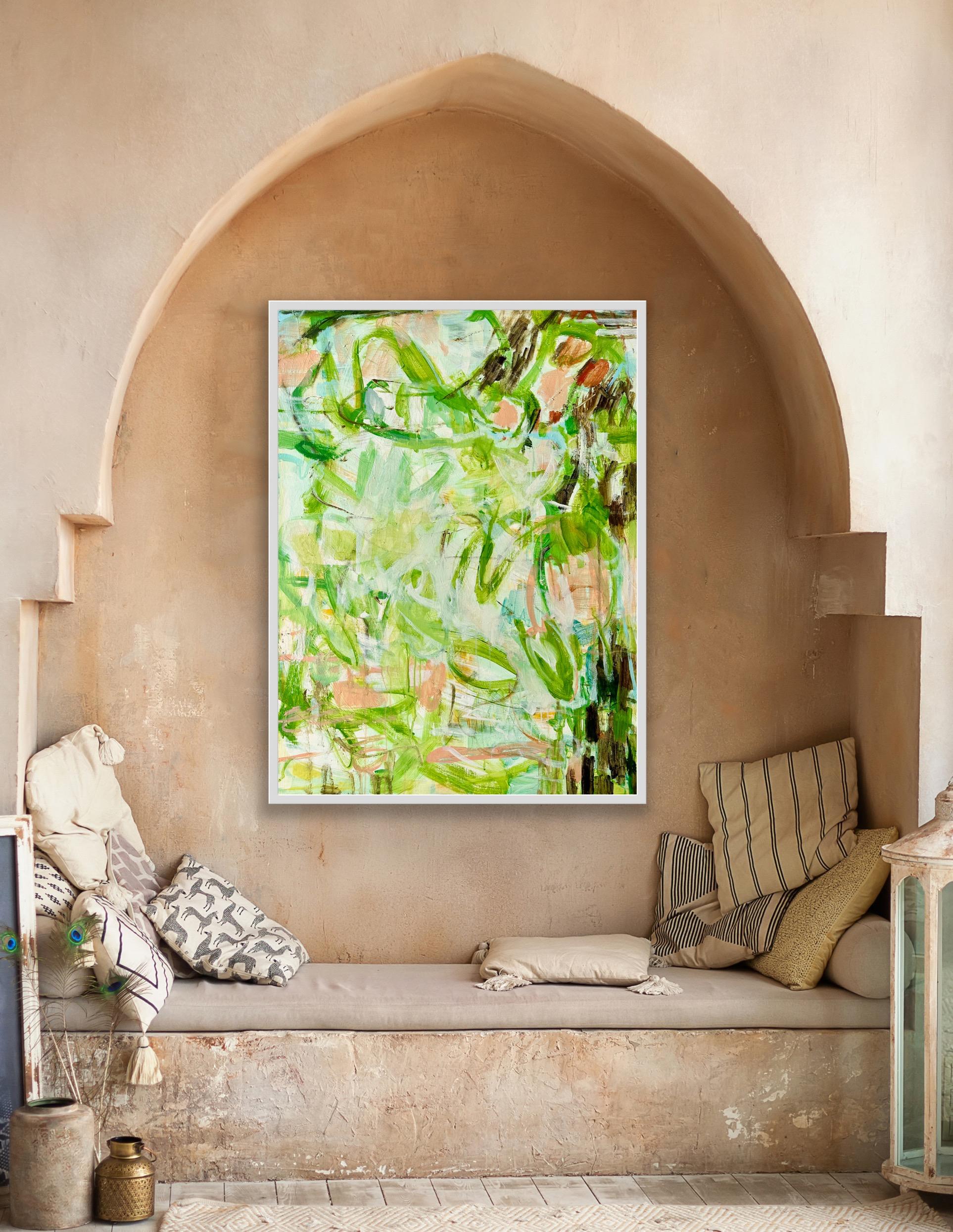 The Artful Green, Pittura astratta originale, Arte originale, Espressionista in vendita 5
