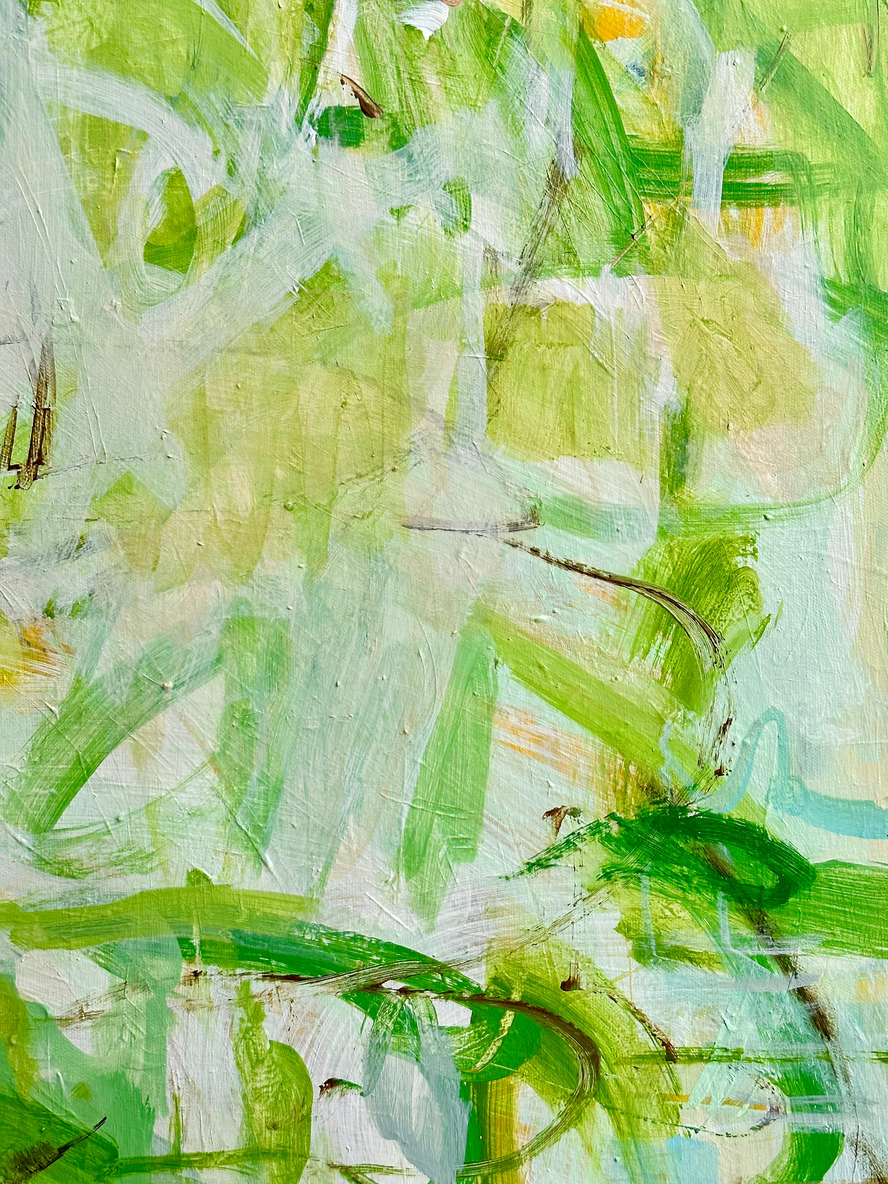 The Artful Green, Pittura astratta originale, Arte originale, Espressionista - Painting di Janet Keith