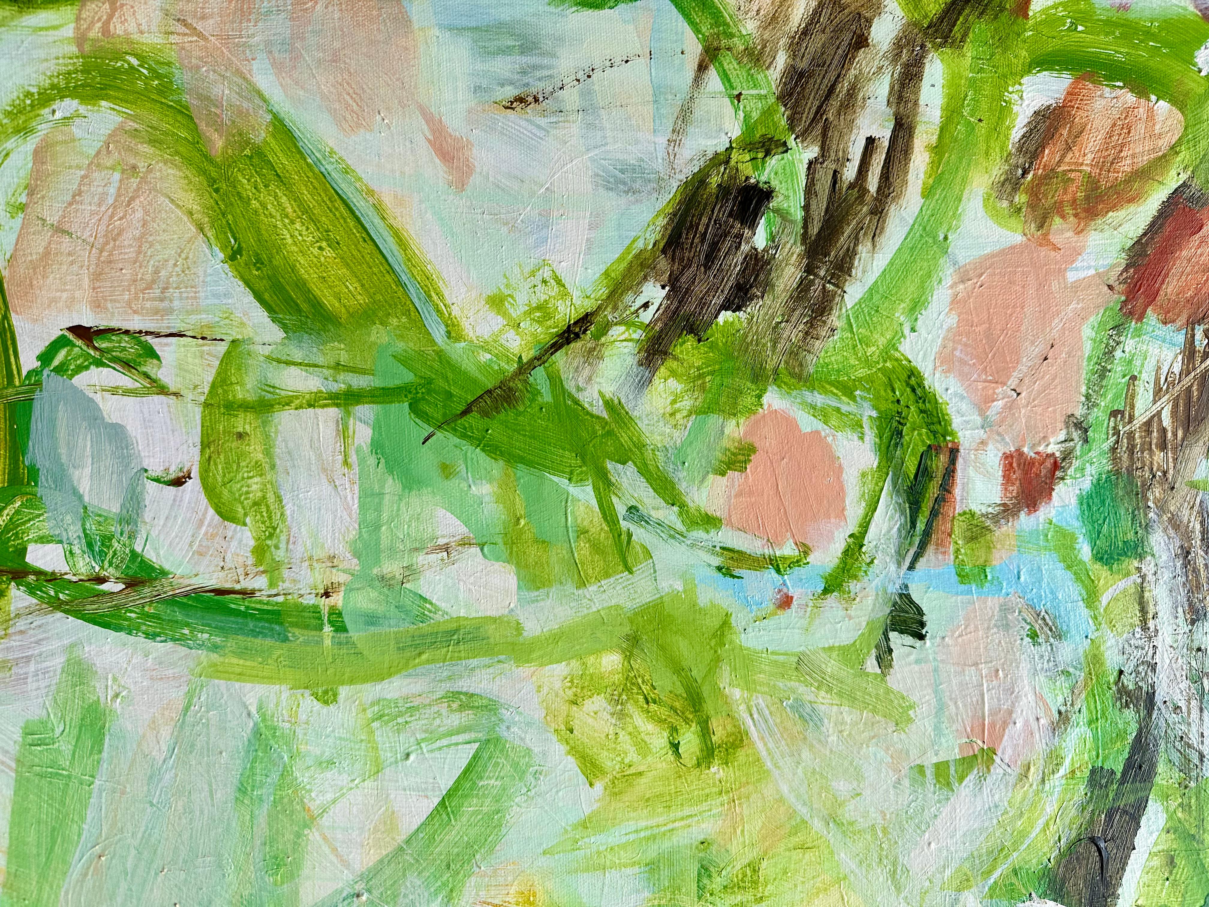 The Artful Green, Pittura astratta originale, Arte originale, Espressionista - Painting Astratto di Janet Keith