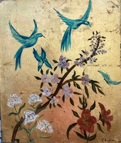 Oiseaux et papillons, peinture animalière de Rosemary Houghton