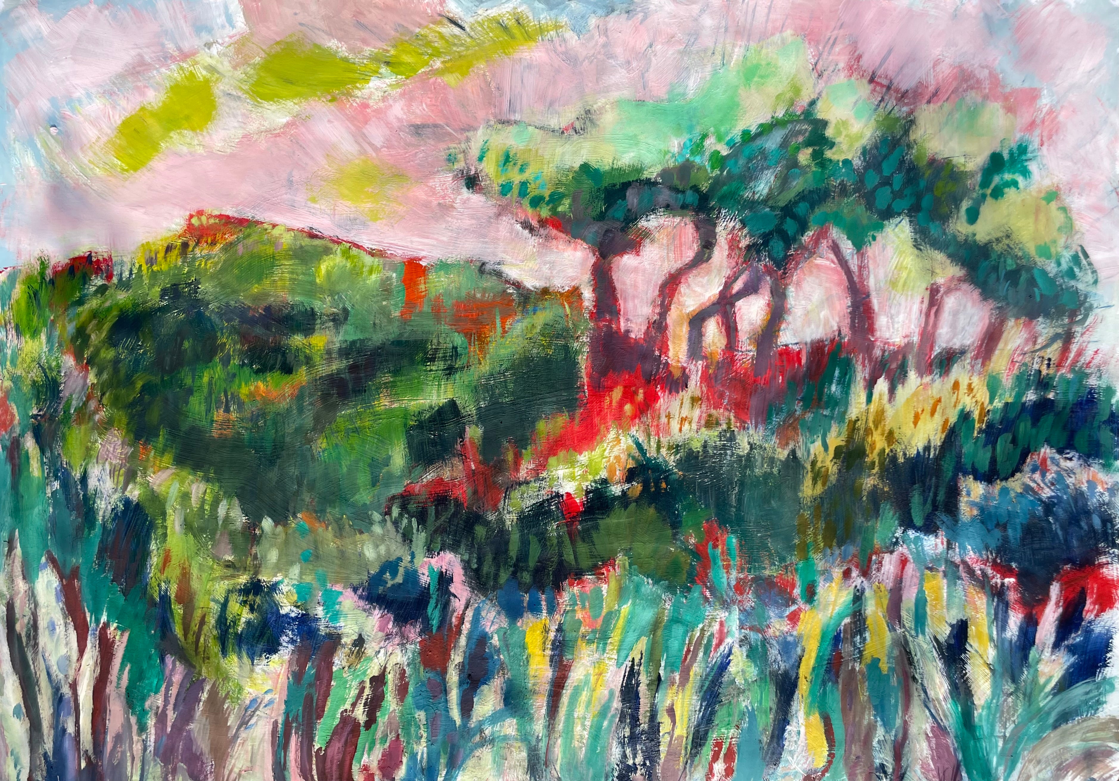 « Dancing Trees », peinture originale, art abstrait