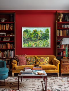 Canale boscoso, dipinto originale, arte astratta