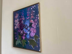 Delphiniums, Original painting, Abstract Floral art