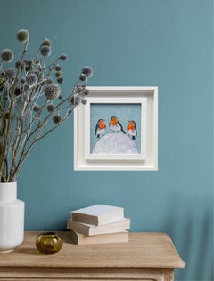Robin Trio - Robbie, Sky & Berry, Original painting, nature, animal