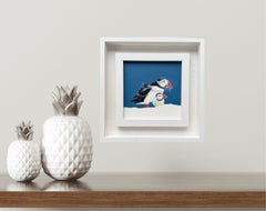 Puffin Love - Ziggy & Fluff, Peinture originale, nature, animaux