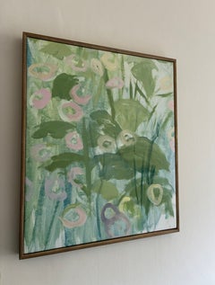 Malope, Original painting, Abstract Floral art