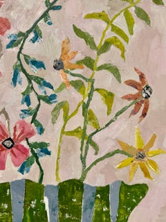Studio Flowers; Cosmos, Salvia and Rudbeckia, original painting, flowers
