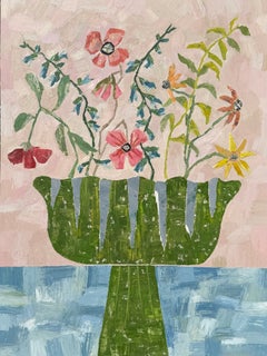 Studio Flowers; Cosmos, Salvia and Rudbeckia, original painting, flowers