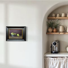 Four Pears and a Small Bowl - #204, original painting, still life, fruit