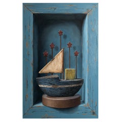 Fishing Boat in Safe Harbour - #206, Original painting, boat, sea