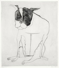 Rosie, Kate Boxer, limited edition print of a dog black and white