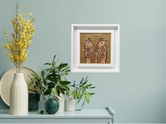 Giraffe Family - Five Hearts One Family, Original painting, nature, animal