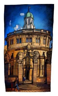 Sheldonian Theatre, Oxford, city, urban, contemporary, limited edition print