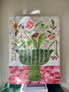 wild flowers soho Dahlias, original painting, flower painting, contemporary