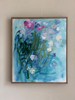 Sweet Peas, Original painting, Abstract Floral art flower, oil on canvas