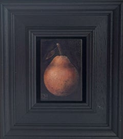 Pear Ochre Blush Pocket Painting 302, original painting, contemporary, fruit
