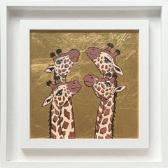 „Giraffe Catch-up“, Hazel, Otis, Milo & Juniper, Originalgemälde, Natur