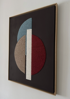 Équilibre IV, peinture originale, textile, abstrait, contemporain, fil
