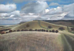 Pitstone, landscape, figurative, contemporary, oil on canvas, sky, view