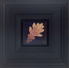 Oak Leaf Pocket Painting 325, original painting, still-life, plant, contemporary