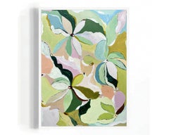 «Ensoñación de verano», pintura abstracta contemporánea, cuadro original, color, flora