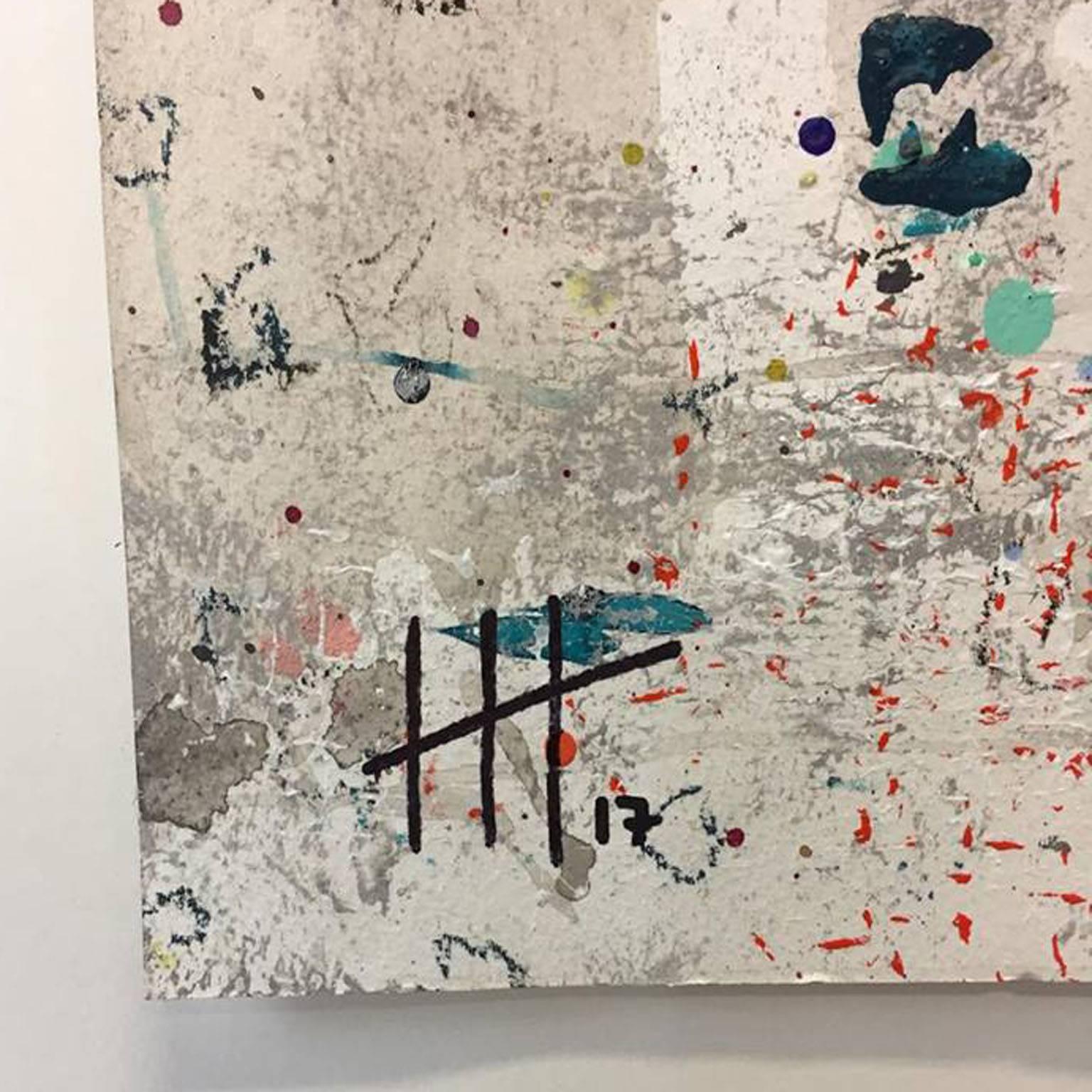 A. Delis - Gray Abstract Painting by Harriet Hoult