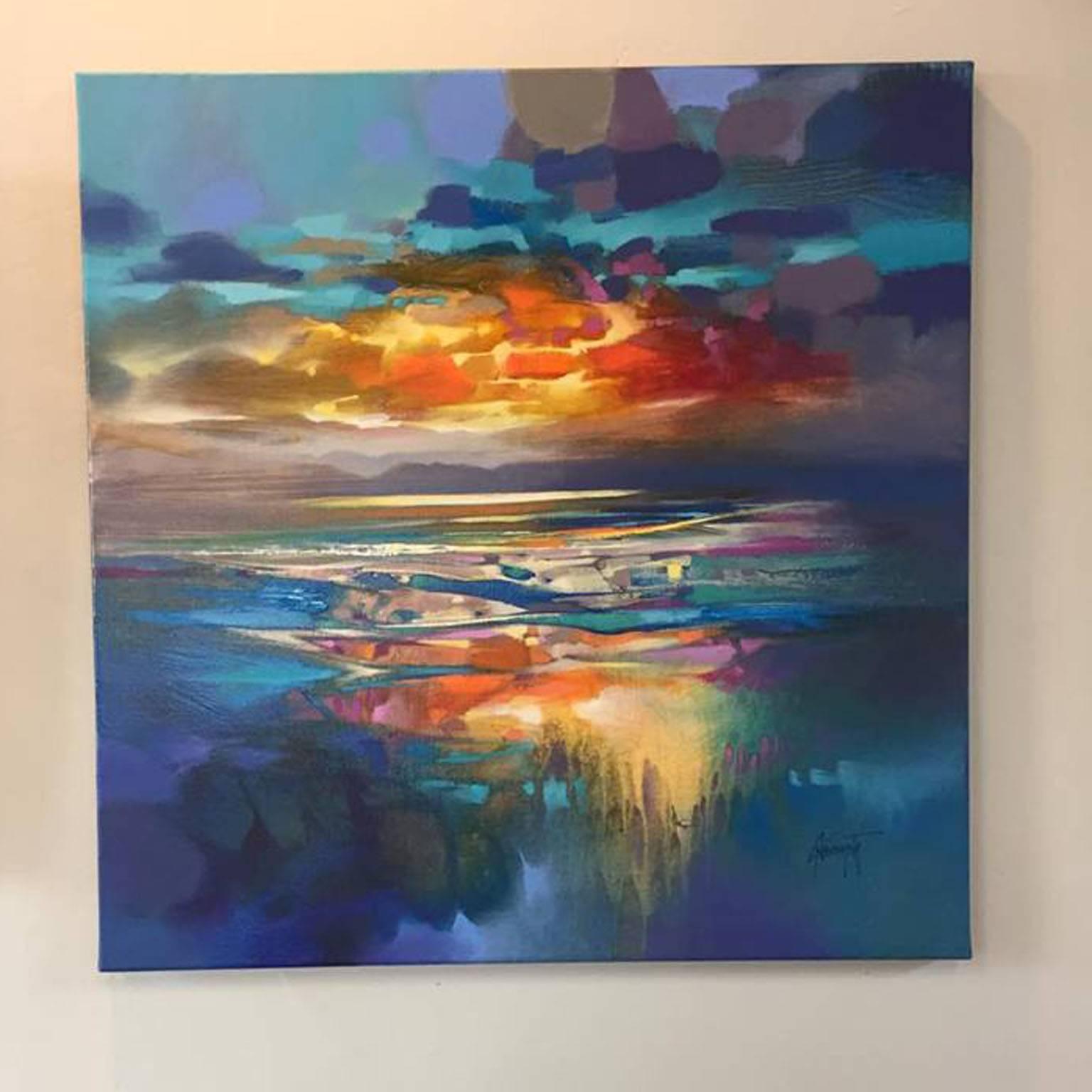 Liquid Cyan - Painting by Scott Naismith