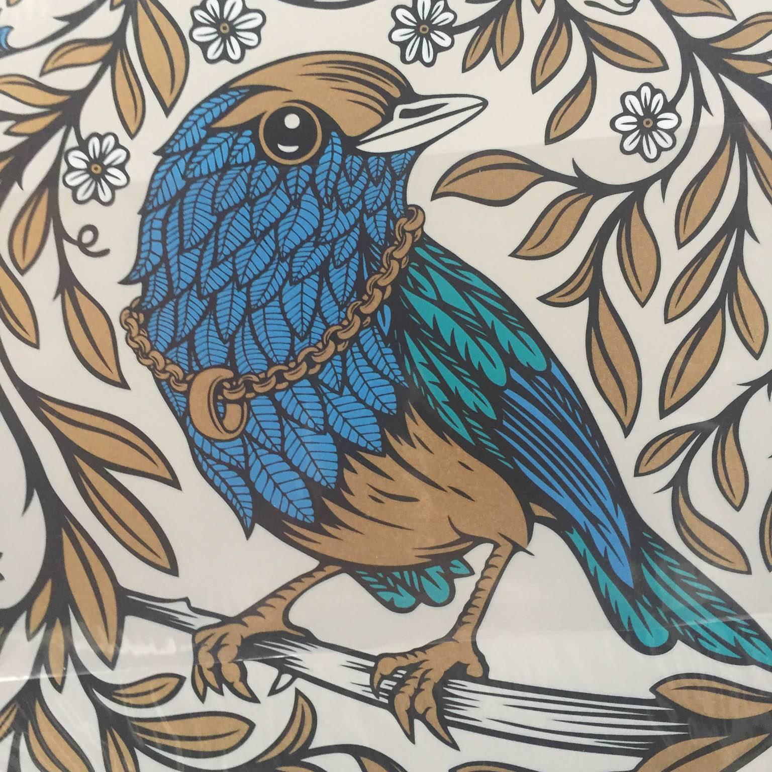Blue Bird  - Contemporary Print by Andy Wilx
