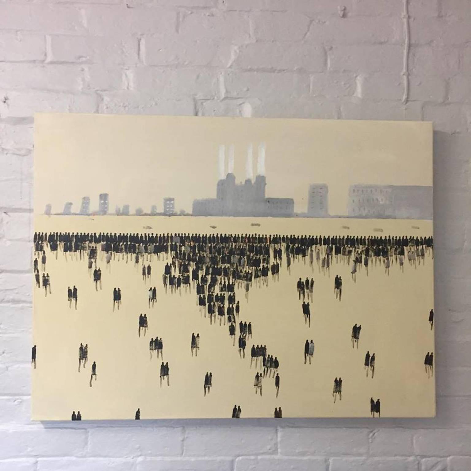 Battersea Power Station, oil painting, original art for sale  - Painting by David Wheeler