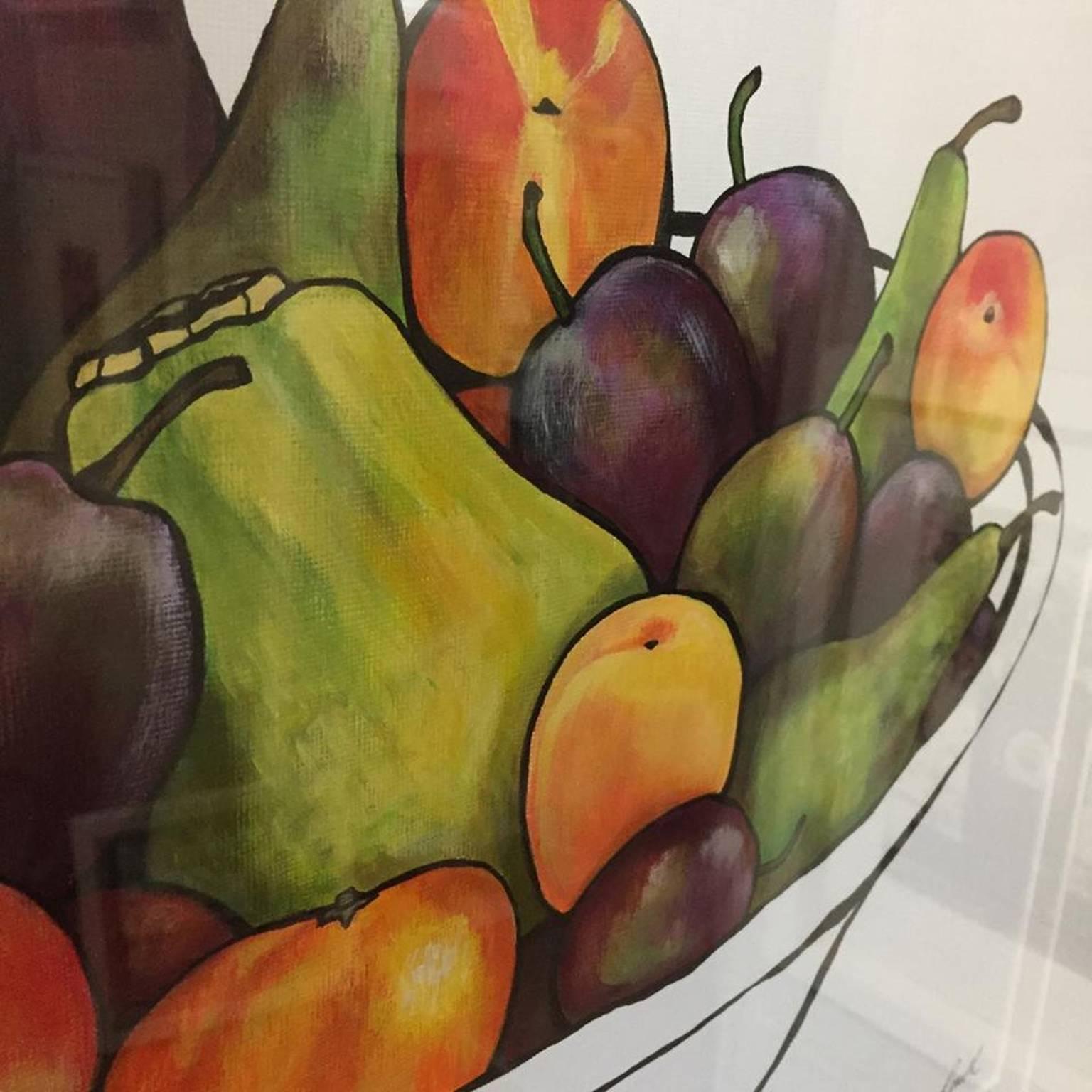 acrylic painting fruit bowl