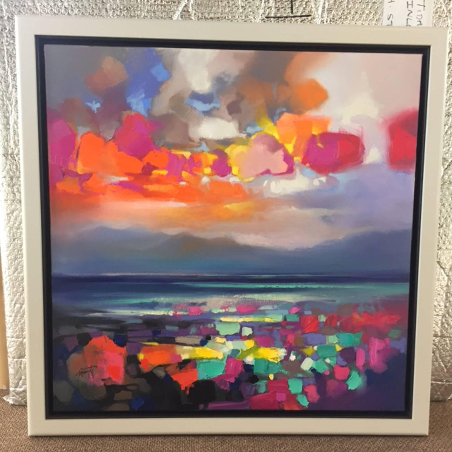 Armadale Orange, Colourful landscape in a contemporary abstract style - Painting by Scott Naismith