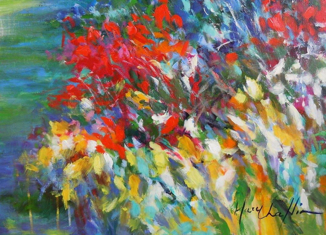 A walk after the rain - Abstract Expressionist Painting by Mary Chaplin